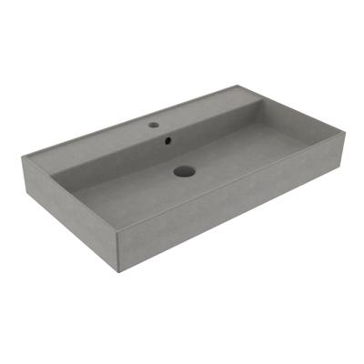 Wastafel Sanilux Edge Keramiek 80 1 Kraangat Warm Beton Sanilux Wastafel Sanilux Edge Keramiek 80 1 Kraangat Warm Beton Sanilux