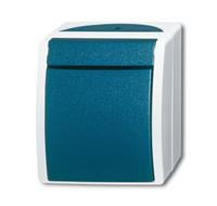 Busch-Jaeger 2601/7 W-53 Ocean (opbouw) Kruisschakelaar spatwaterdicht Blauw, Groen - thumbnail