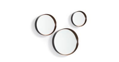Kave Home Ronde Spiegel 'Ralphe' set van 3 stuks, kleur Koper