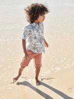 Gekleurde jongensbermuda oranje - thumbnail