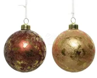 Kerstbal Glas Sugar Finish Ø8cm Assorti 1st - thumbnail