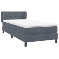 Boxspring met matras fluweel donkergrijs 80x220 cm - thumbnail