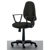 Linea Fabbrica Tiger 01 Zwart/Zwart Bureaustoel met Armleuning - thumbnail