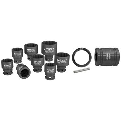 HAZET Krachtdopsleutelset 900SZ6/11 · 1/2 inch (12,5 mm) vierkant hol, 24 mm buitenzeskant · Buitentwaalfkant tractieprofiel · 11-delig · 19 · 21 · 22