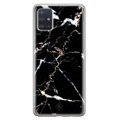 Samsung Galaxy A51 siliconen hoesje - Marmer zwart