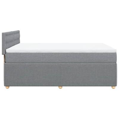 Boxspring met matras stof lichtgrijs 140x190 cm