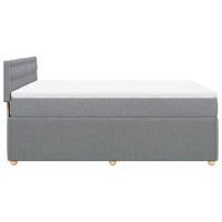 Boxspring met matras stof lichtgrijs 140x190 cm - thumbnail