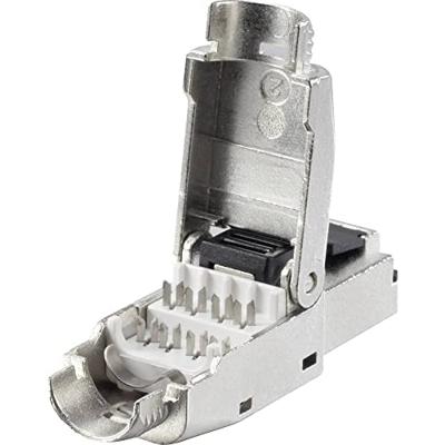 Renkforce RJ45-stekker CAT 8.1 8P8C Stekker Field Termination Plug (tool-free) Zilver RF-4495306 1 stuk(s)