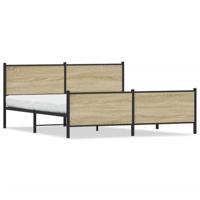Bedframe zonder matras metaal sonoma eikenkleurig 193x203 cm - thumbnail