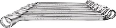 Promat/Tecwerk Dubbele-ringsleutelset | 10-delig sleutelwijdte 6-27 mm | diep gebogen - 4000823403