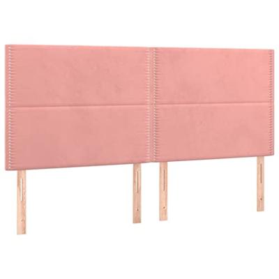 Boxspring met matras fluweel roze 160x200 cm