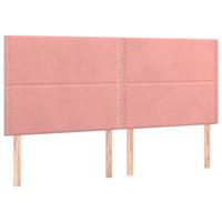 Boxspring met matras fluweel roze 160x200 cm - thumbnail