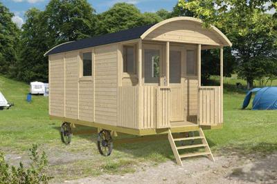 Tuindeco Kathy Circuswagen 19mm vuren blank 500 x 240 cm excl. onderstel- - Onbehandeld vurenhout- Tuindeco