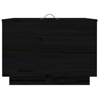 Opbergboxen met deksels 3 st massief grenenhout zwart - thumbnail