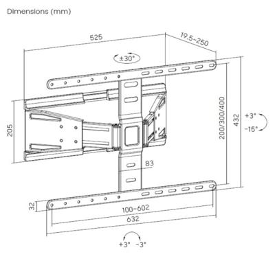 Plafondondersteuning voor Projector Equip 650344