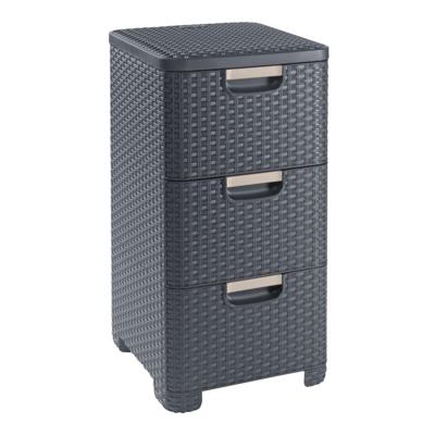 Curver ladekast style 3x14 l antracietkleurig