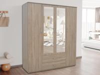 Kledingkast MARCELINO 4 deuren 2 lades sonoma - thumbnail