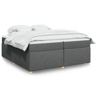 Boxspring met matras stof donkergrijs 200x200 cm - thumbnail