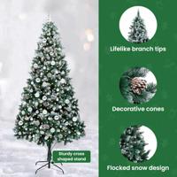 VidaXL Kunstkerstboom groen 210 cm pvc en staal en kunststof - thumbnail