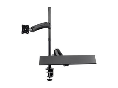 Monoprice Hoogte Klem voor bureau Articulating Keyboard + Monitor Stand (26 inch) Zwart