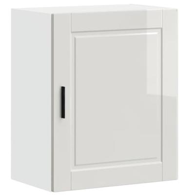 Keukenbovenkasten 2 st Porto bewerkt hout hoogglans wit