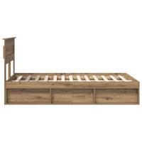 Bedframe Ambachtelijk eiken 135 x 190 cm Massief grenenhout - thumbnail