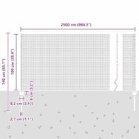 VidaXL Hek met paal groen 1 x 25 m staal - thumbnail