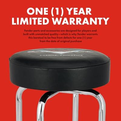 Fender Custom Shop Logo Barstool 30" Black/Chrome gitaarkruk (76 cm)