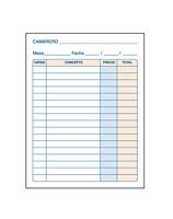 Chequeboekje voor obers DOHE 50160 10 Onderdelen 100 Lakens - thumbnail