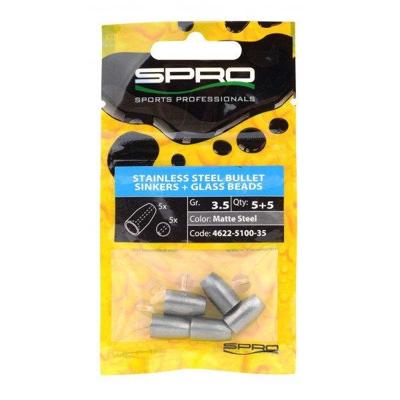 Spro Stainless Steel Bullet Sinkers Matt Steel 1.8 gr 5st.
