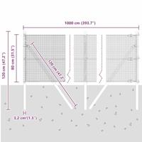 VidaXL Afrasteringspaal grijs 10 x 0,8 m (12 x 12 mm gaas) - thumbnail