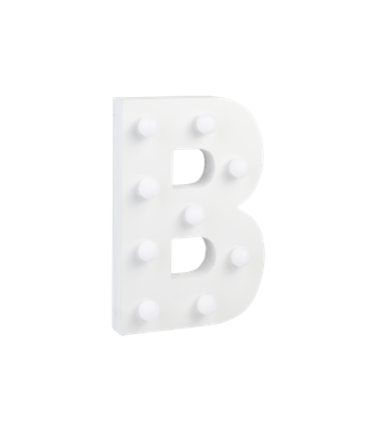 Letter B met licht hoogte 17 cm breedte 11 cm Letter B met licht hoogte 17 cm breedte 11 cm
