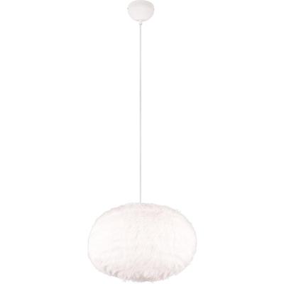 LED Hanglamp - Trion Fluffy XL - E27 Fitting - 1-lichts - Rond - Taupe - Synthetik Pluche