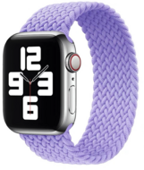 Braided Solo Loop nylon bandje - Maat: L - Lila - Geschikt voor Apple Watch 44mm / 45mm / 46mm / 49mm - thumbnail