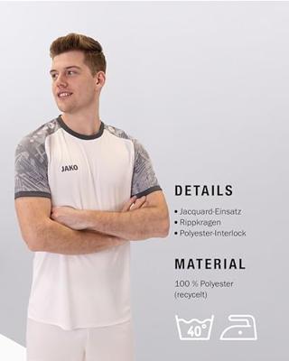 JAKO 4224 Shirt Iconic Km - Wit/Zachtgrijs/Antra Light - M