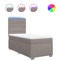 Boxspring met matras stof taupe 90x200 cm - thumbnail