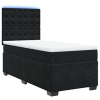Boxspring met matras fluweel zwart 90x190 cm - thumbnail