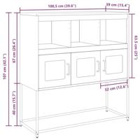 Dressoir 100,5x39x107 cm koudgewalst staal antracietkleurig - thumbnail