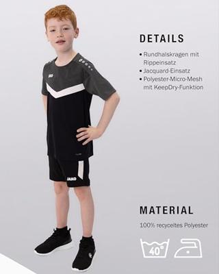 JAKO 6124K T-Shirt Iconic Kids - Zwart/Antraciet - 164