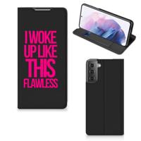 Samsung Galaxy S21 Plus Hoesje met tekst Woke Up - Origineel Cadeau Zelf Maken - thumbnail