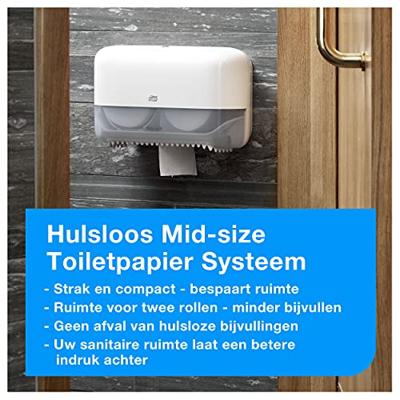 Toiletpapierdispenser Tork T7 Elevation Optiserve Coreless medium duo wit 558040