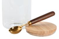 Set van 2 Potjes Home ESPRIT Gouden Natuurlijk Bamboe Borosilicaatglas 24 x 12 x 18,5 cm - thumbnail