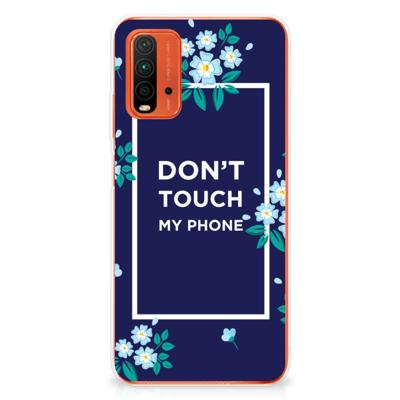 Xiaomi Poco M3 Silicone-hoesje Flowers Blue DTMP Xiaomi Poco M3 Silicone-hoesje Flowers Blue DTMP