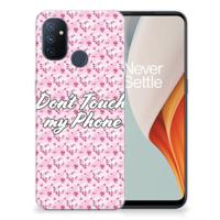 OnePlus Nord N100 Silicone-hoesje Flowers Pink DTMP - thumbnail