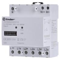 Finder 7E.36.8.400.0010 7E.36.8.400.0010 kWh-meter 3-fasen Mechanisch 65 A Conform MID: Ja 1 stuk(s) - thumbnail