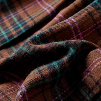 Kinderjurk met lange mouwen geruit patroon 116 cognackleurig