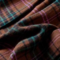 Kinderjurk met lange mouwen geruit patroon 128 cognackleurig - thumbnail