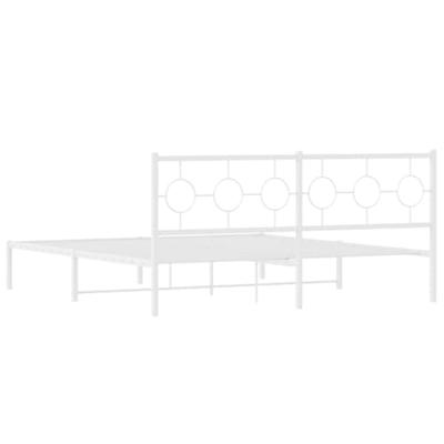 Bedframe met hoofdbord metaal wit 180x200 cm