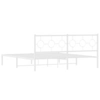 Bedframe met hoofdbord metaal wit 180x200 cm - thumbnail