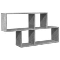 Wandschap 100x20x53 cm bewerkt hout betongrijs - thumbnail